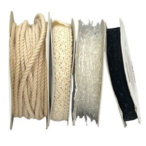 Set Of 4 Decorative Craft Ribbons & Twine Spools - Crochet Transparent Rope By S